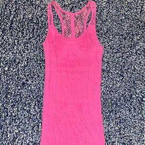 American Eagle Pink Lace Tank xs
